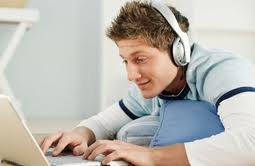 Man listening to Meditation Music